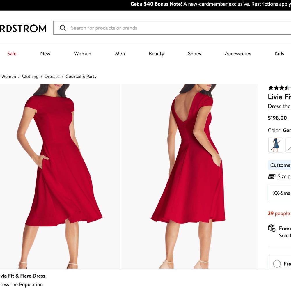 NEW DRESS THE POPULATION Livia GARNET Red Fit & Flare MIDI Cocktail DRESS S - Picture 9 of 14